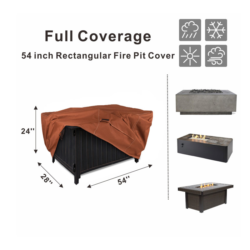 Outdoor Fire Pit Cover, 24" H x 54" W x 28" D