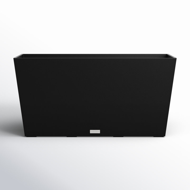 Midori Black 39" Recycled Plastic Modern Trough Planter