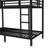 Sturdy Metal Bunk Bed for Adults & Teens, Noise-Free, Space-Saving, No Box Spring Needed, Black-1707893337