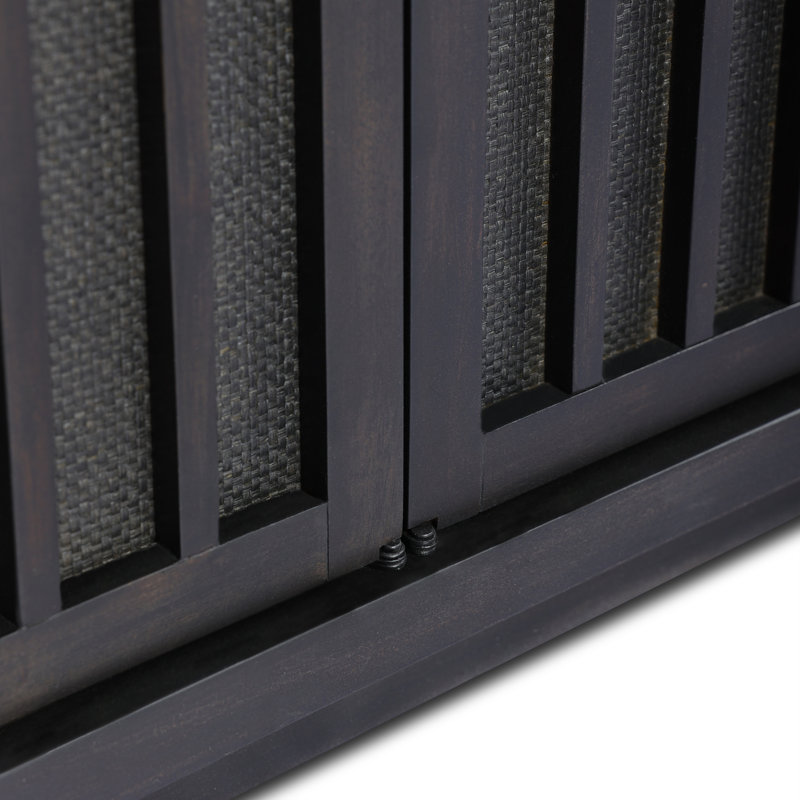 Nyland Media Console, Jet Black Mahogany Veneer