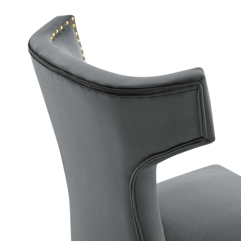 Modway Curve Performance Velvet Dining Chairs, Gray