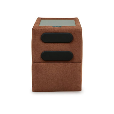 Meso Modular Console Side Table, Audio System, Spice, 37 Inch by Benjara