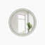Miroir mural rond rond en bois blanc patiné 23,62 po pour salle de bain, chambre à coucher, vestibule, miroir décoratif-113543432