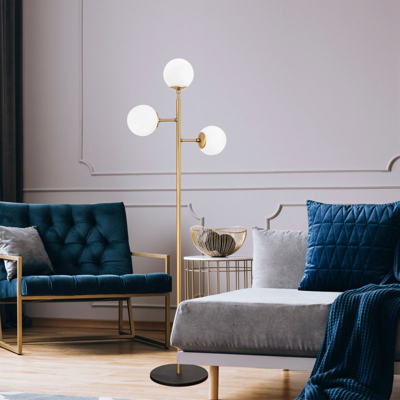 64.06'' Tree Floor Lamp, Gold, White