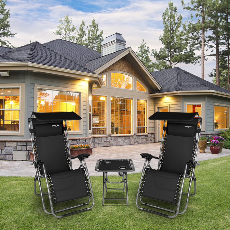 Sebastion Folding Zero Gravity Chair, Black