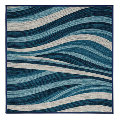 Washable Ocean Current Design Hawaiian Area Rug