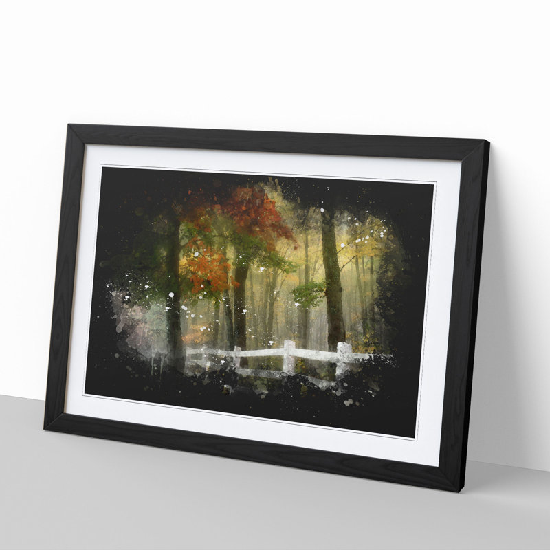 Autumn Forest Vol.6 Paint Splash - Picture Frame Graphic Art, Black, 27cm H x 36cm W x 2cm D