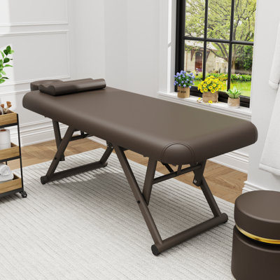 75" Professional Fixed Massage Table, Height Adjustable Physical Therapy Table, Beauty Lash Spa Tattoo Massage Bed With Metal Legs