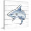 'Shark's Jaw' Print On White Wood-61297400
