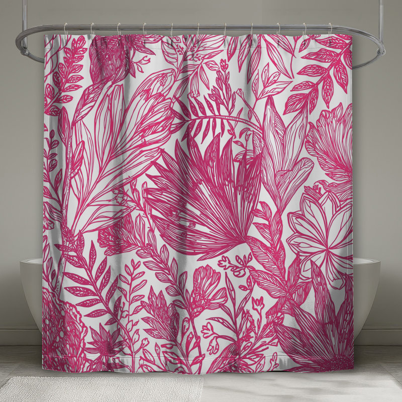 Rideaux de douche roses, 70 po l x 72 po H