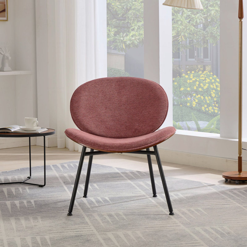 Fauteuil d'appoint simple Mid-Century, Rouge