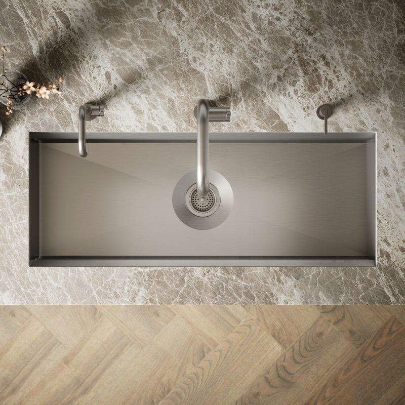 Prolific 44" L x 18-1/4" W x 10" Undermount Single Bowl Kitchen Sink with Accessories