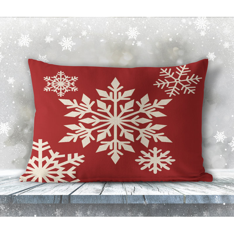 Snowflake Indoor/Outdoor Throw Pillow Snowflake Outdoor Square Pillow Cover & Insert, 24" x 24"
