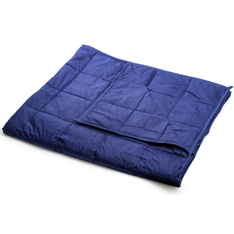 Jeté 100% coton , L 60 po x L 80 po, 15 lb, Bleu