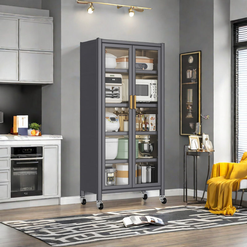 Lynsee 65.2'' Kitchen Pantry, Gray