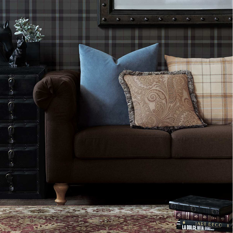 Maude Square Polyester/Polyester Blend Pillow Cover and Insert, Polyester, Blue