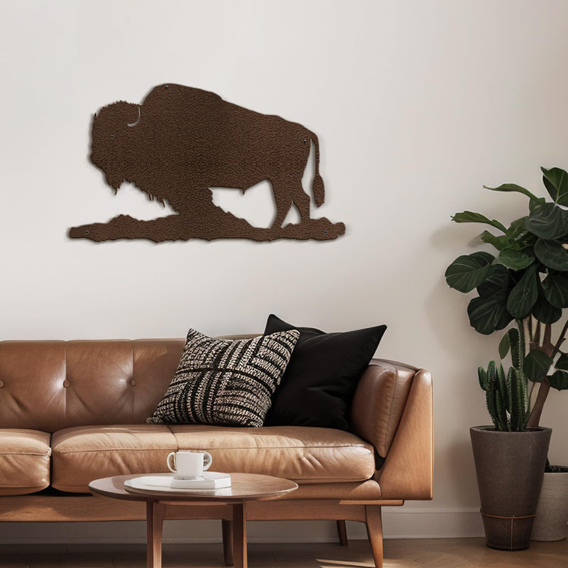 Décoration murale en métal, H 12 po x l 24 po x P 0,05 po, Bronze