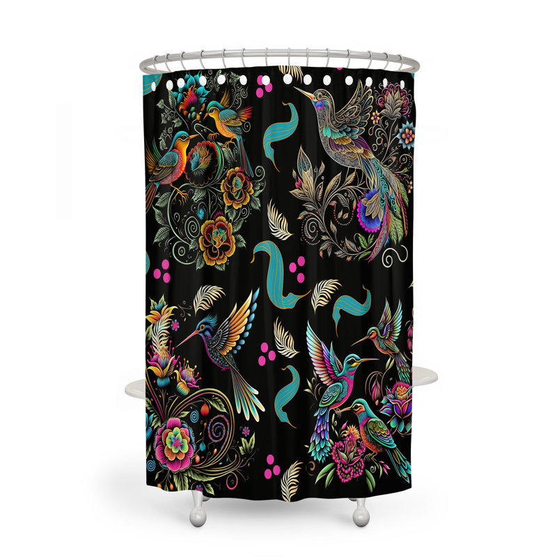 Floral Shower Curtain,  93" H x 70" W 