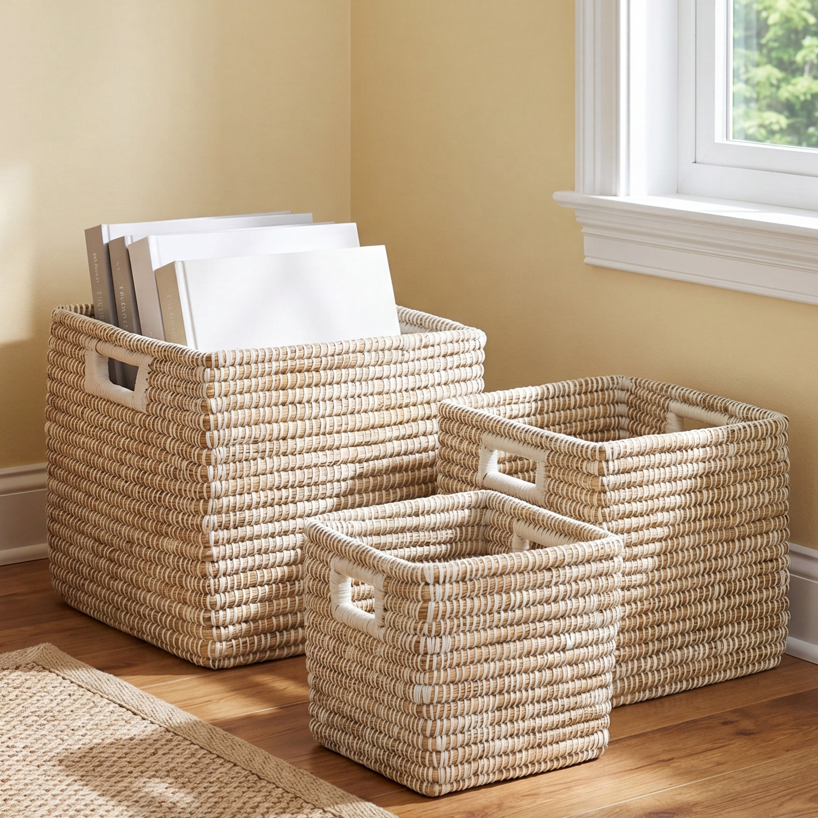 Vira Handmade Seagrass Storage Bin Set