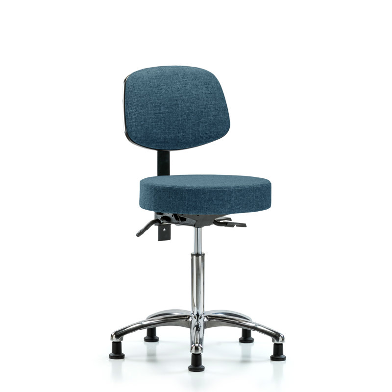Tabouret de laboratoire Sarina, Bleu, Patins, 22"