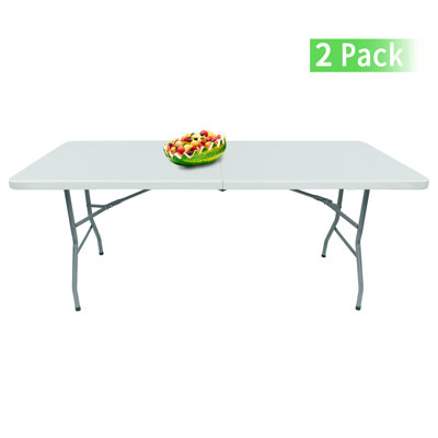 72 inch 6 Foot Heavy Duty Home Outdoor Resin Plastic Portable Rectangle Folding Table For Event Party 