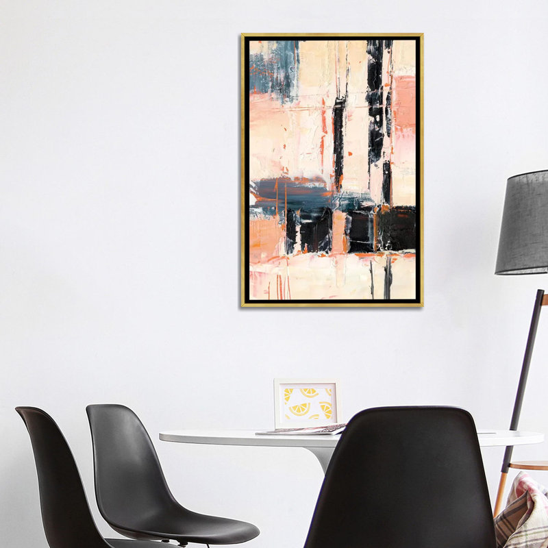 Corail et sable II par Ethan Harper - reproduction d'art, H 40 po x l 26 po x P 1,5 po, Pas de tapis, Toile encadrée d'or