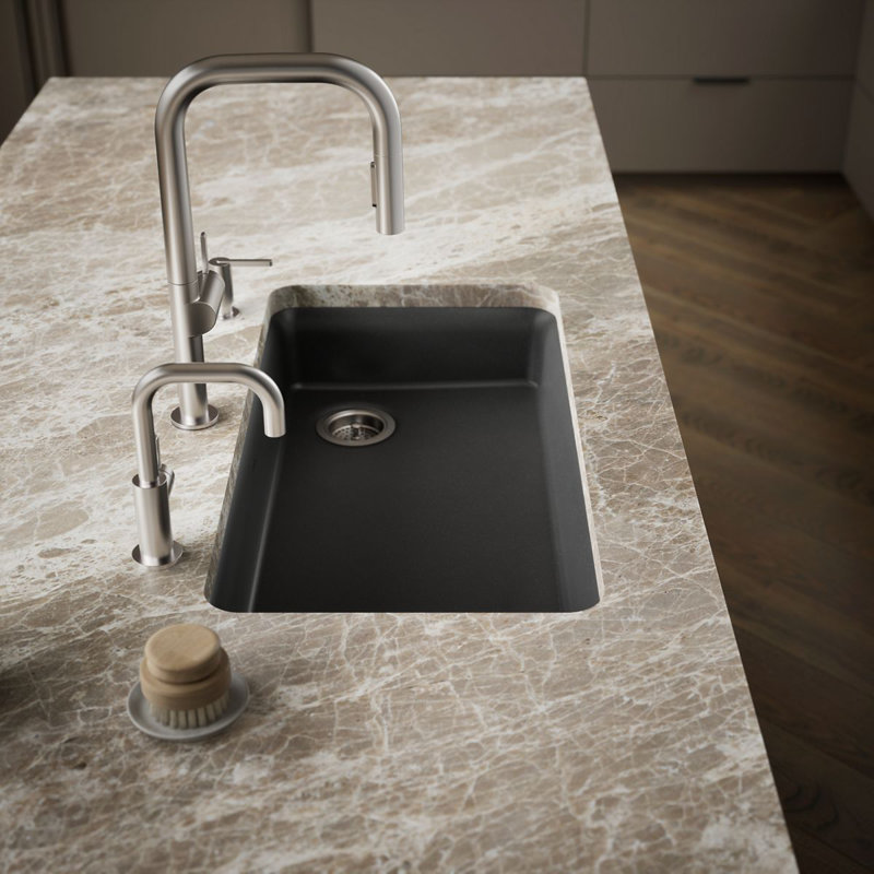 Cairn 33 In. X 18-5/16 In. X 5-11/16 In. Undermount Single-Bowl Kitchen Sink, Matte Graphite