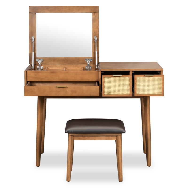 Ensemble coiffeuse 43,3 "avec miroir et tabouret