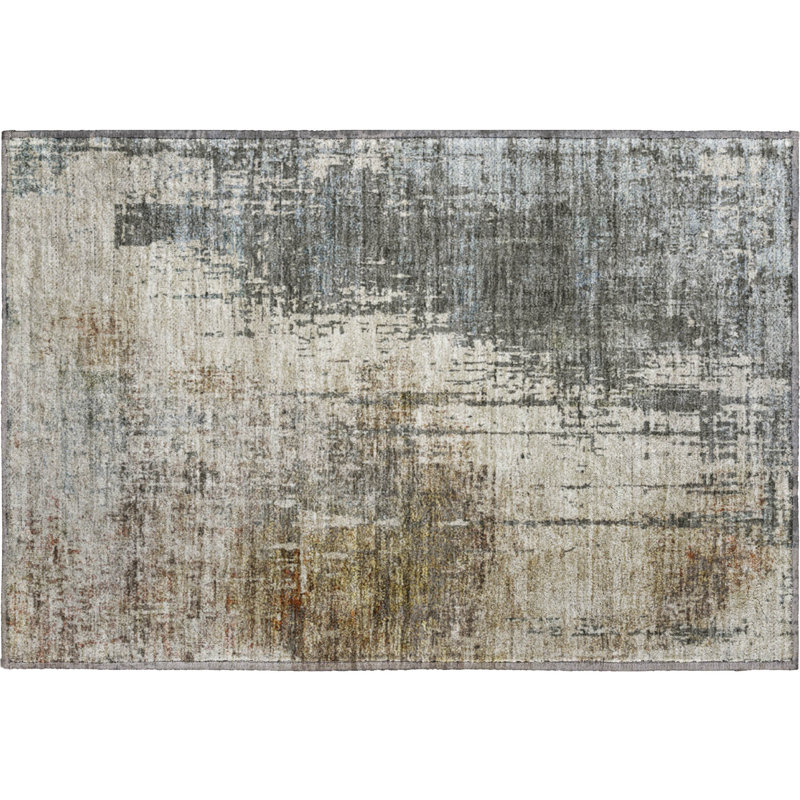 Premium Machine Washable Prisco Beige Rug, Rectangle 1'8" x 2'6"