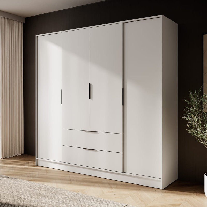 Bonface 4 Door Manufactured Wood Wardrobe, Cashmere