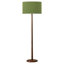 Lampadaire moderne de 155 cm en bois massif naturel avec abat-jour cylindrique en lin vert, certifié cULus, idéal pour le salon, la chambre, le bureau ou la salle d'étude.-133585401-135377062