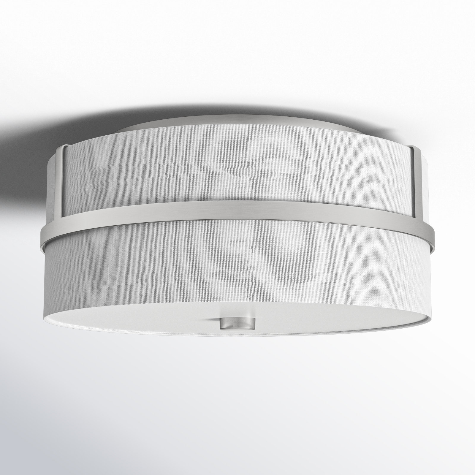 Pascaline 2 Light Fabric Flush Mount, Brushed Nickel