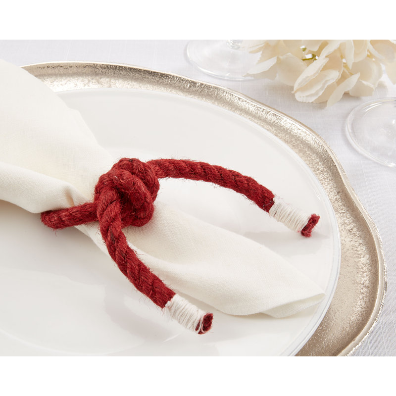 Napkin Ring Collection Cotton Napkin Ring, Red/White