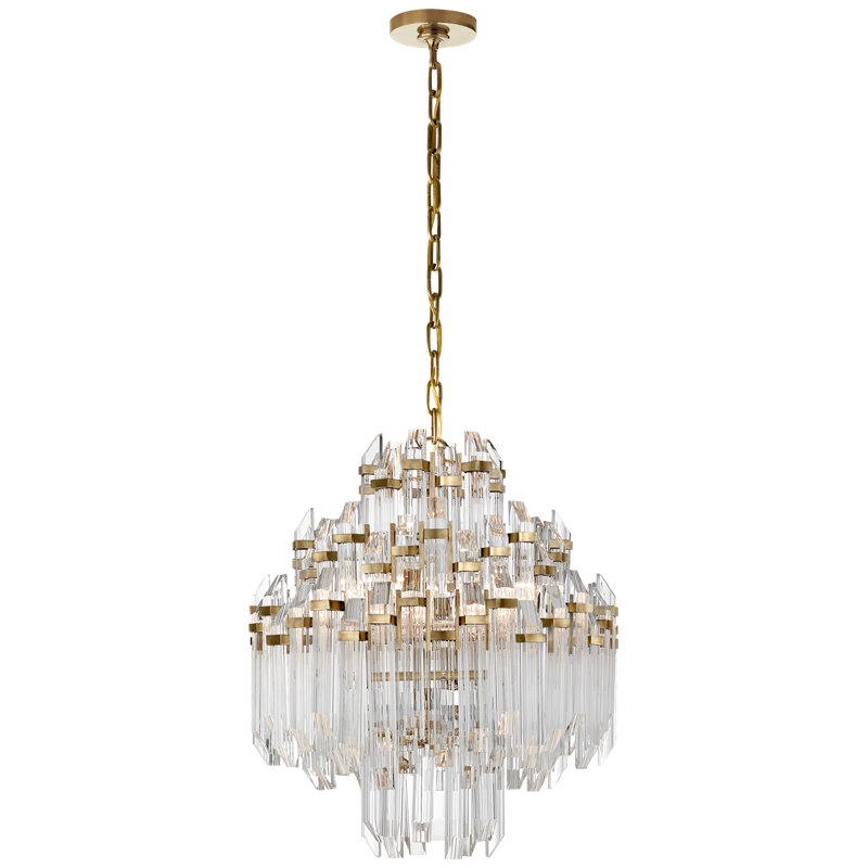 Suzanne Kasler Adele Four Tier Waterfall Chandelier, Hand-Rubbed Antique Brass 