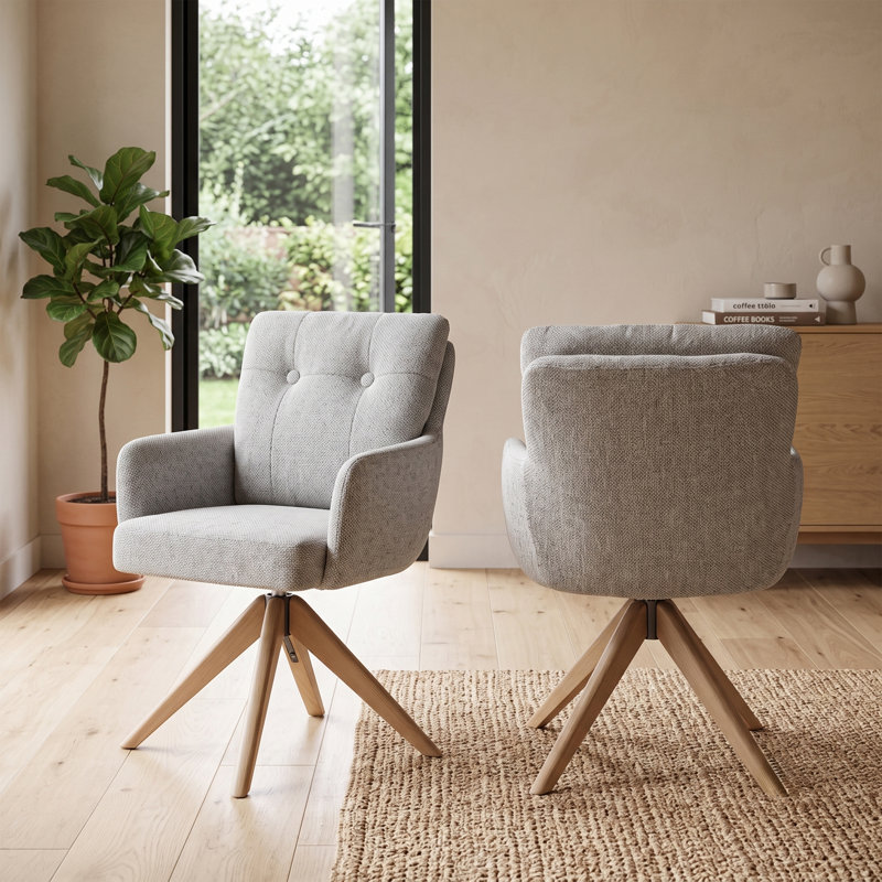 70cm H Polyester Blend Upholstered Upholstered Back Armchair, Grey