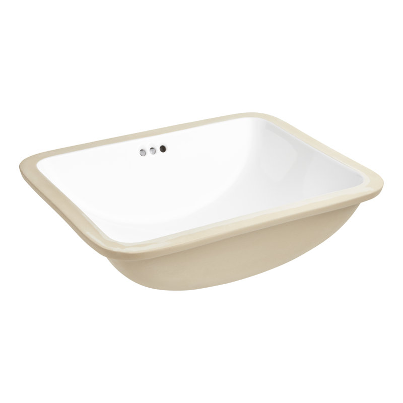 18" Mangrove Rectangular Vitreous China Undermount Bathroom Sink - White