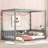 Bloomhouse Canopy Frame Floor Bed with Guardrails-115684287-115684290
