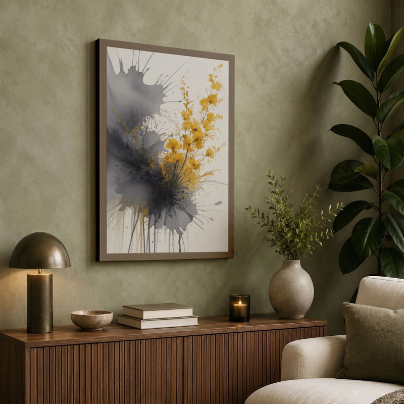 Chaos and Bloom Modern - Wrapped Canvas, 24x16 - 61.0 x 40.6 cm, Terracotta Border