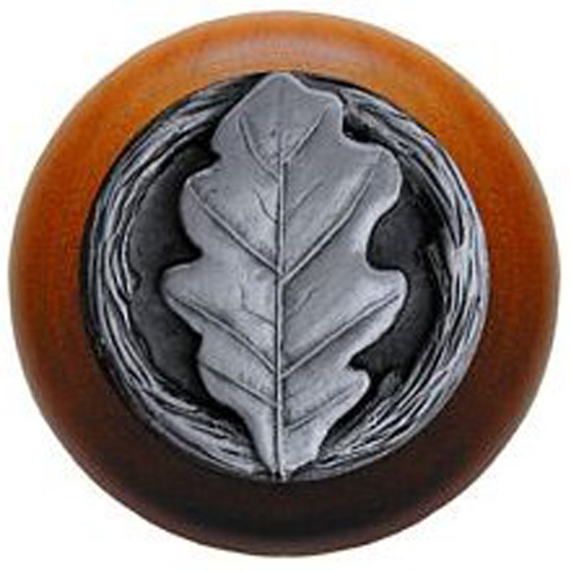 Leaves Mushroom Knob, Antique Pewter