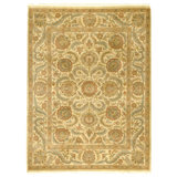 Hand Knotted Wool Oriental Area Rug in Cream