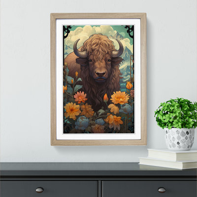 Buffalo Art Nouveau Art - Framed Print