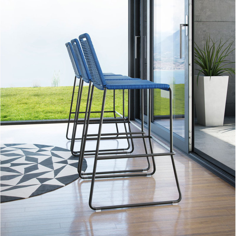 Barclay Outdoor Bar Stool, Counter Stool (26" Seat Height), Blue