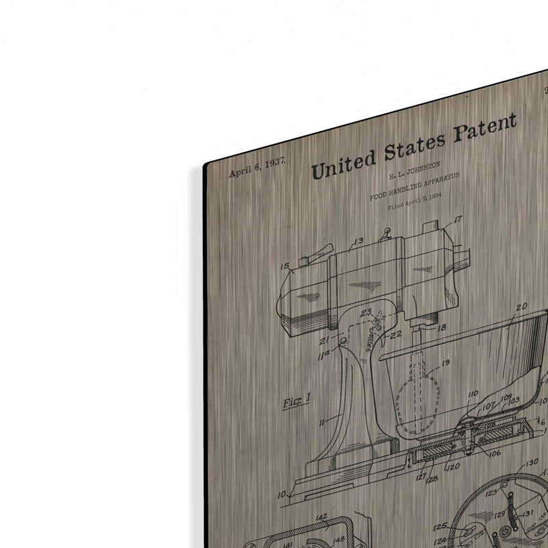 «Kitchen Mixer Blueprint Brevet Parchment» par Patents, H 16 po x l 12 po