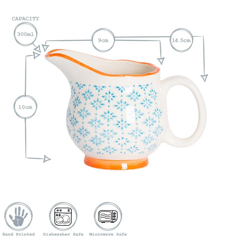 Nicola Spring - Hand-Printed Milk & Sugar - 300ml - Orange