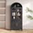 Farmhouse Style Kitchen Pantry with Glass Doors Multi-functional Storage for Home-1677691559