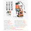 Magnetic Drill, 1450W Motor 2 in Coring Diameter, 2922 lbf Magnetic Force, Portable Electric Mag Drill Press with 6 Coring Bits, Variable Speed, Drilling Machine for Metal Surface, Industrial