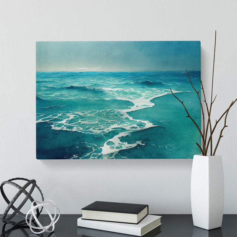 Ocean Watercolour Vol.1 - Wrapped Canvas Print, 35cm H x 50cm W x 3cm D