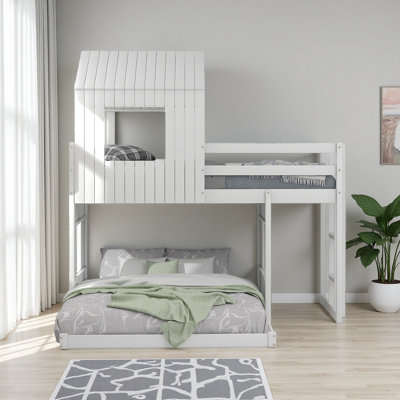 Wooden Twin Over Full Bunk Bed