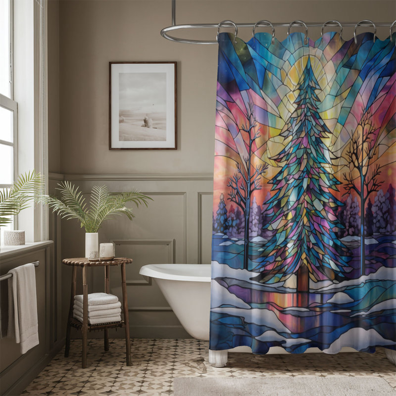 Rideau de douche en verre 1 pièce, H 74 po x l 71 po