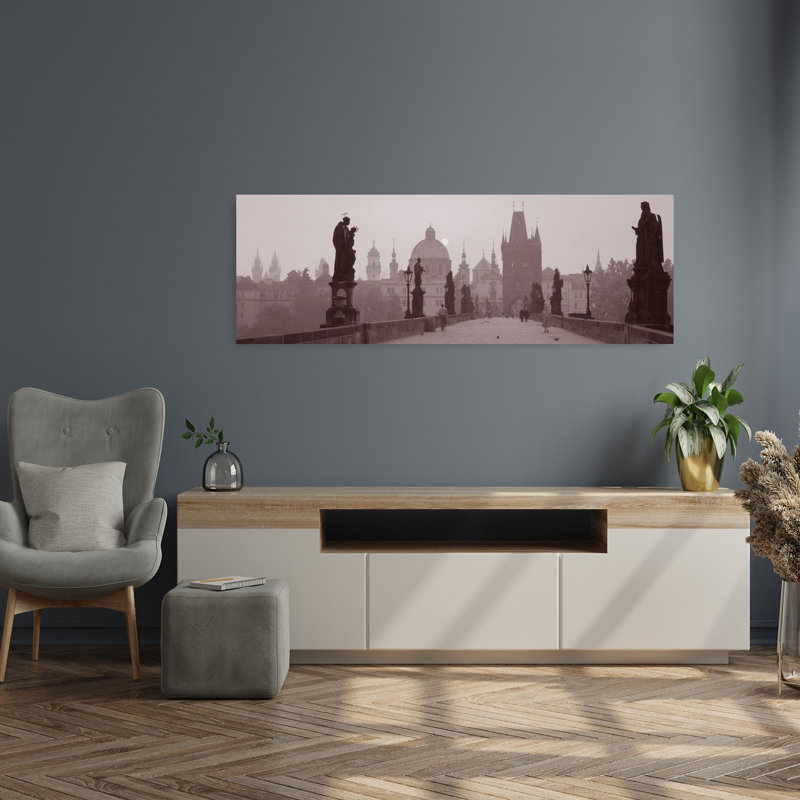 Charles Bridge Prague Czech Republic by Collezione Panoramica - Wrapped Canvas Panoramic Print, 40.64 cm H x 121.92 cm W
